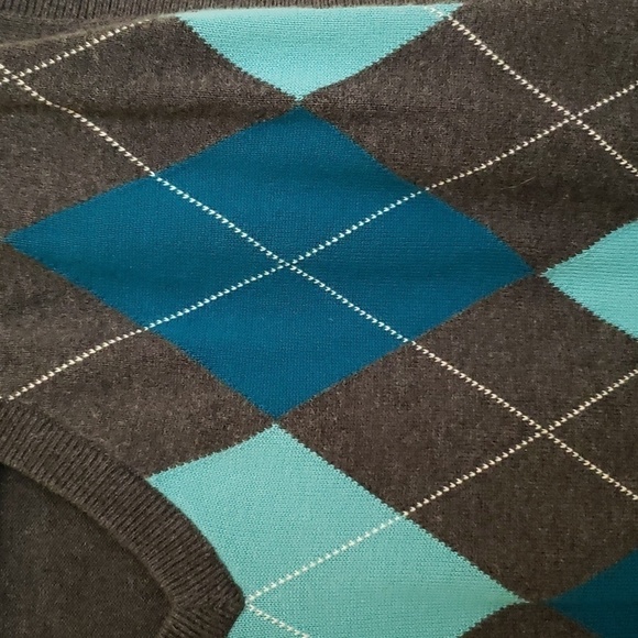 GAP Factory Men's Blue & Gray Argyle Sweater Vest - Size XL - Picture 2 of 8